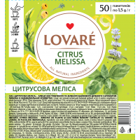 Чай Lovare Citrus Melissa, суміш трав'яного та зеленого чаю, 50шт*1.5г/уп