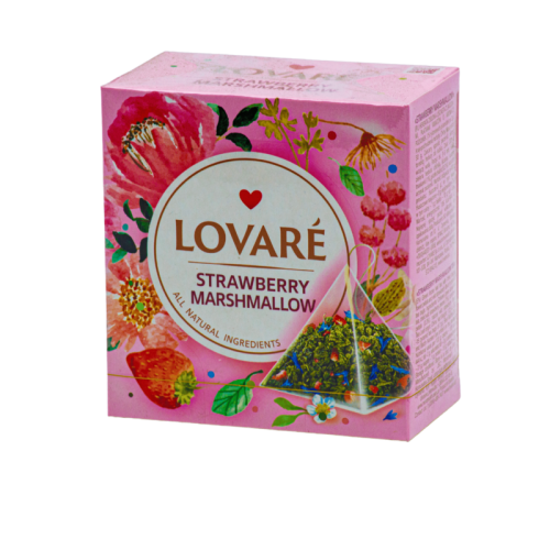 Чай Lovare Strawberry Marshmallow, 15шт*2г/уп (в пирамидках)