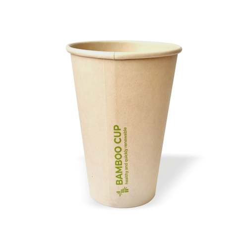 Стакан бумажный однослойный Bamboo Cup 340мл. Крышка ST80
