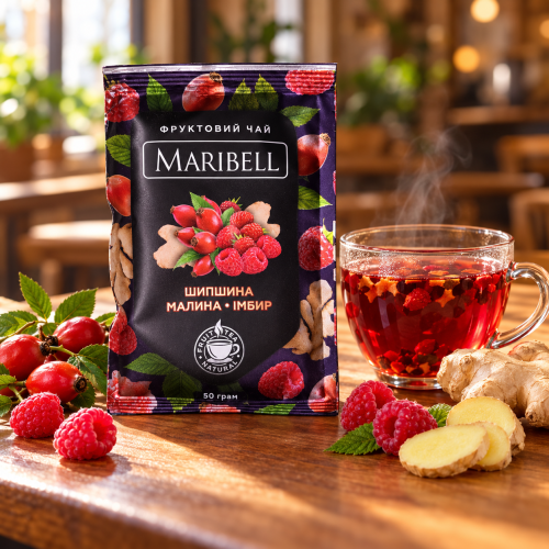 Чай-концентрат Maribell шиповник-малина-имбирь, саше 50г