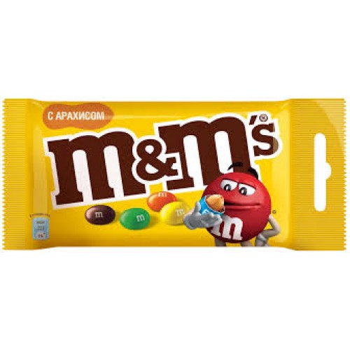 Драже M&M`S с арахисом и молочным шоколадом, 45г (1/36)