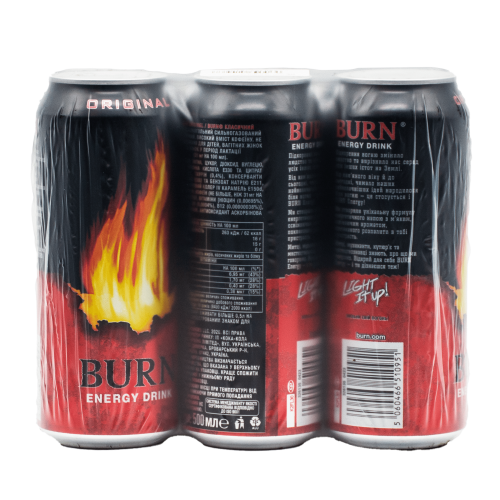 Напиток безалкогольный энергетический Burn Original 500мл, шт