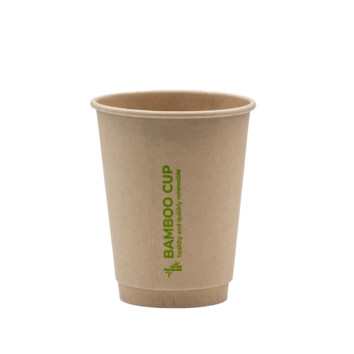 Стакан паперовий двошаровий Bamboo Cup 400мл. Кришка ST90