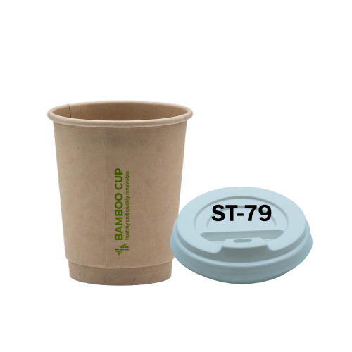 Стакан паперовий двошаровий Bamboo Cup 270мл. Кришка ST79