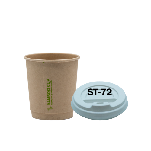 Стакан паперовий двошаровий Bamboo Cup 185мл. Кришка ST72