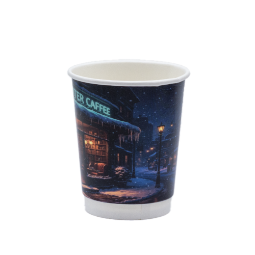 Стакан бумажный двухслойный CHRISTMAS CAFE 270мл. Крышка ST79 Стакан бумажный двухслойный CHRISTMAS CAFE 270мл. Крышка ST79