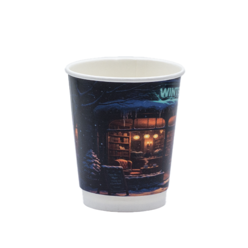 Стакан бумажный двухслойный CHRISTMAS CAFE 270мл. Крышка ST79 Стакан бумажный двухслойный CHRISTMAS CAFE 270мл. Крышка ST79