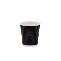 Стакан бумажный гофрированный черный 110мл (25/1000)