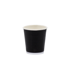 Стакан паперовий гофрований чорний 110мл (25/1000)