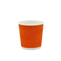 Стакан паперовий гофрований помаранчевий 180мл 30шт/пач. Кришка П70 Стакан паперовий гофрований помаранчевий 180мл 30шт/пач. Кришка П70