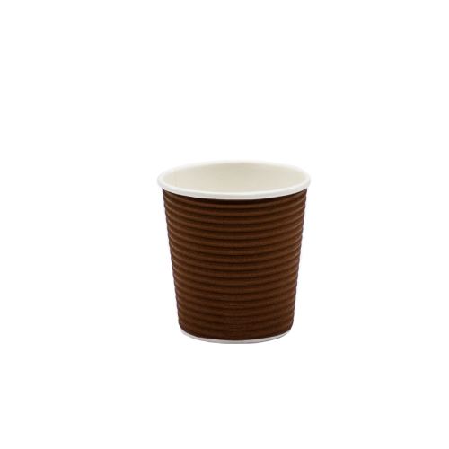 Стакан бумажный гофрированный шоколад 110мл (25/1000)