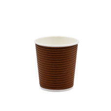 Стакан бумажный гофрированный шоколад 185мл (25/500). Крышка ST72