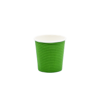 Стакан бумажный гофрированный зеленый 110мл (25/1000)