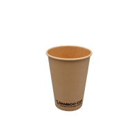 Стакан бумажный однослойный Bamboo Cup 340мл. Крышка ST80