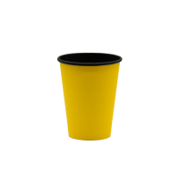 Стакан паперовий одношаровий BringMe YELLOW 400мл. Кришка ST90