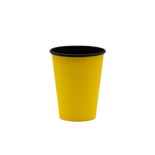 Стакан паперовий одношаровий BringMe YELLOW 400мл. Кришка ST90