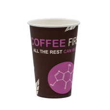 Стакан паперовий одношаровий Coffee First 340мл. Кришка ST80