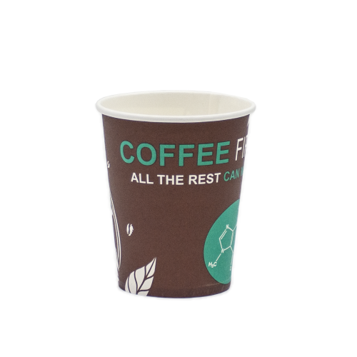 Стакан паперовий одношаровий Coffee First 250мл. Кришка ST75