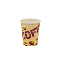 Стакан бумажный однослойный "Coffee" 250мл. Крышка ST75