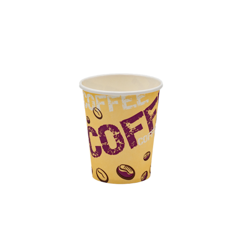 Стакан бумажный однослойный "Coffee" 340мл. Крышка ST80