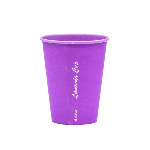Стакан бумажный однослойный "Lavanda Cup" 400мл. Крышка ST90