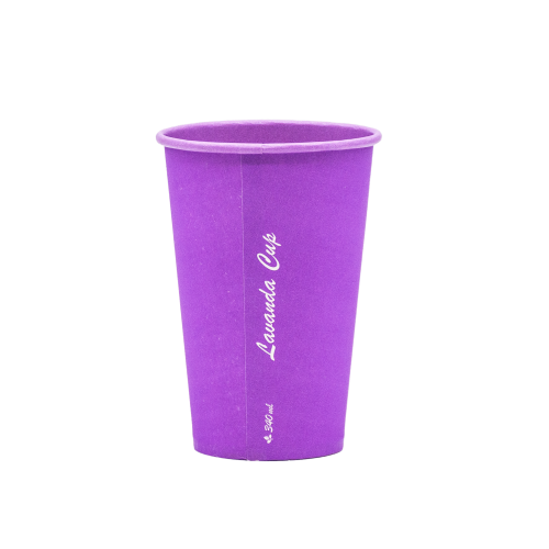 Стакан бумажный однослойный «Lavanda Cup» 340мл. Крышка ST80