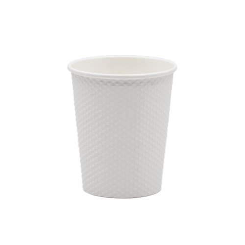 Стакан паперовий одношаровий рельєфний White Sensitive 270мл. Кришка ST79