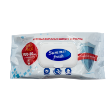 Салфетки влажные АНТИБАКТЕРИАЛЬНЫЕ Summer Fresh, с клапаном, 120шт