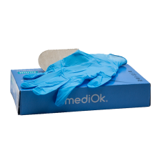 Рукавички нітрилові, без пудри, блакитні, L