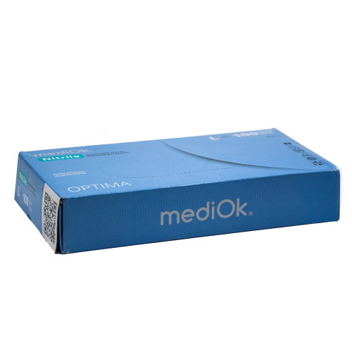 Рукавички нітрилові, без пудри, блакитні, L