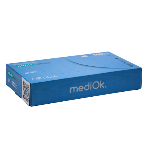 Рукавички нітрилові, без пудри, блакитні, M