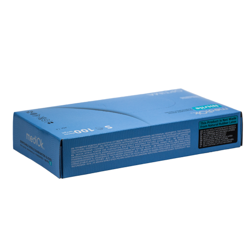 Рукавички нітрилові, без пудри, блакитні, S