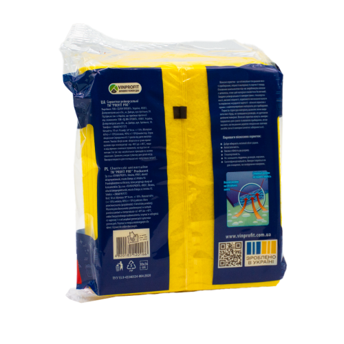 Серветка віскозна жовта 5шт/пак