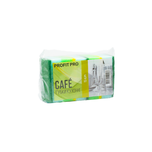 Губка кухонна для посуду "CAFE", Економ 5 шт/пач
