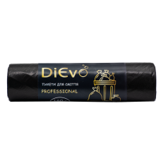 Пакеты для мусора DiEvo 160л/10шт, прочные, черные (20шт/ящ)