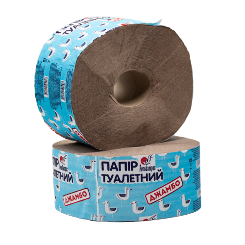 Туалетний папір Джамбо на гільзі, макулатурний, 90м