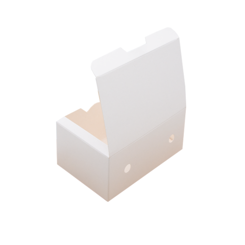 Коробка паперова для кондитерських виробів біла 130*85*60