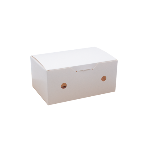 Коробка паперова для кондитерських виробів біла 130*85*60