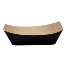 Тарілка-човник крафт/чорний 106*72*42