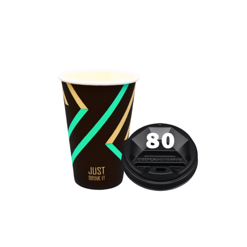 Стакан паперовий Just Drink 340мл ST 80 (кришка 80)